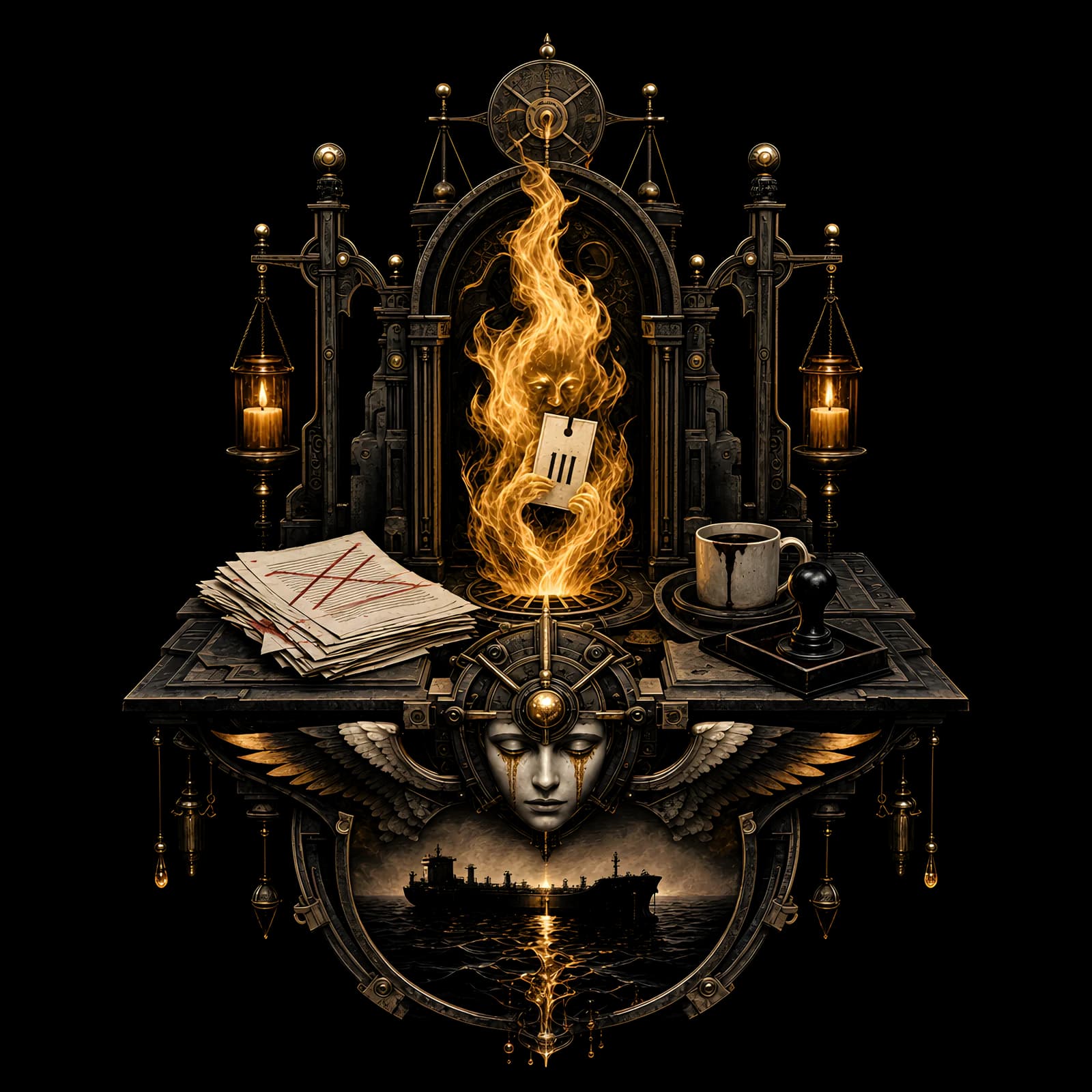 The Fire Takes a Number — shirt design