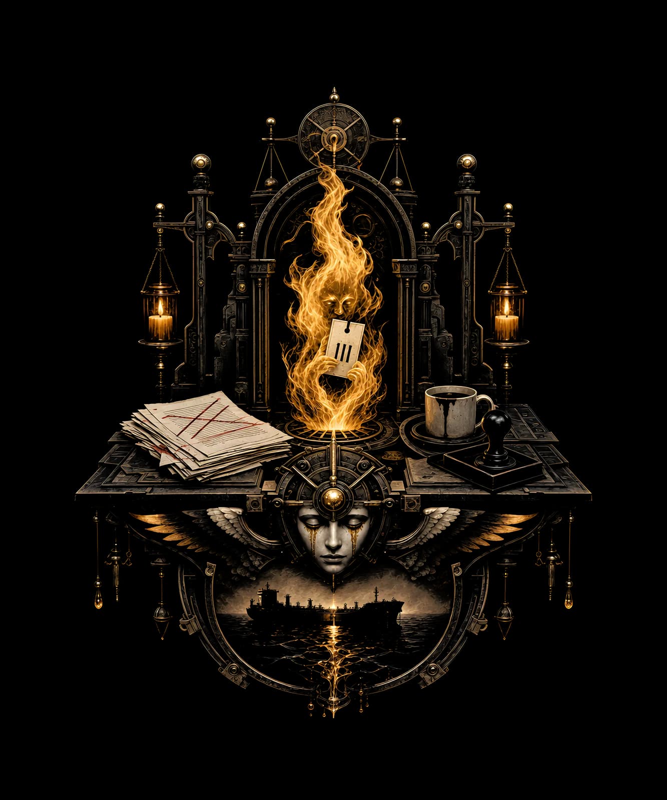 The Fire Takes a Number — shirt design