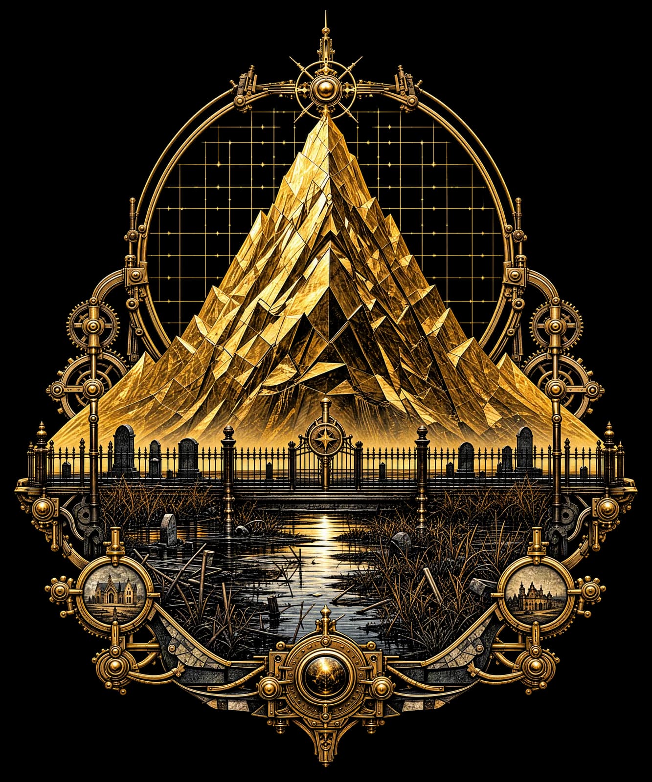 The Mountain Behind the Marsh — shirt design